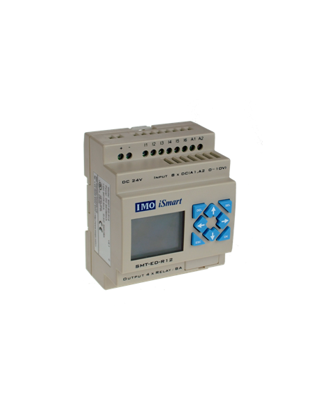 Autómata iSmart pant. y tecla V3 24 V DC 6 DCin,2Ana in, 4 salidas SMT-ED-R12-V3