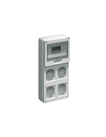 Cuadro de distribución 4 tomas horizontales- 8 módulos - A Brida- 200x430x95