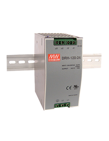 Fuente de alimentación Meanwell 400 V trifásica/24 VDC 120 W ref.: DRH120-24