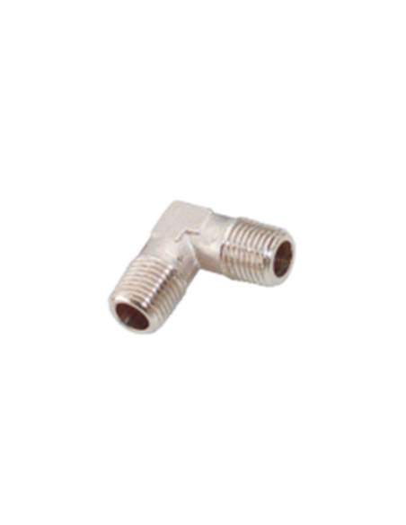 Racor latón macho macho cónico en L 1/4 1/8 500048
