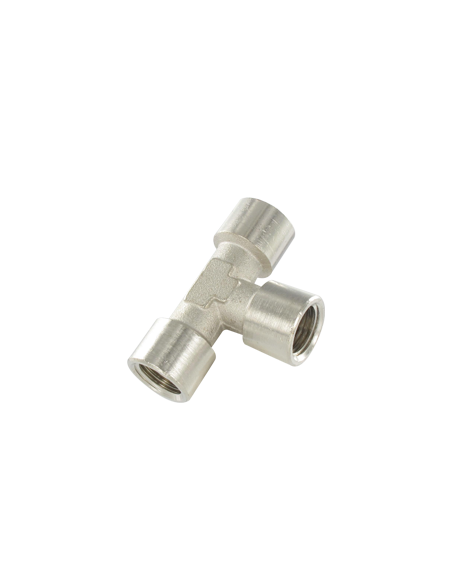 Racor de latón hembra hembra cilindrico en T igual 1/8 1/8 ref.: PRA_TEGLFF_18