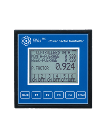 Elnet PFC Vatímetro regulador cosPHI, 6 steps