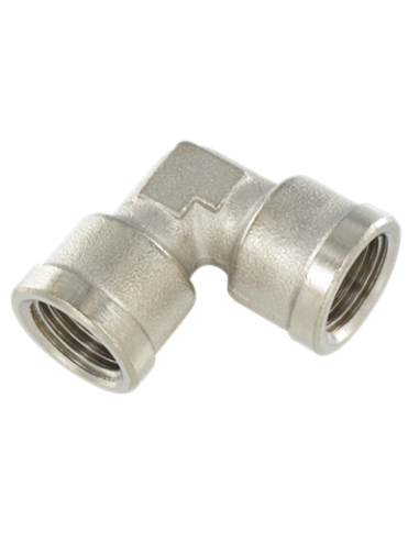 Racor latón hembra hembra cónica en L