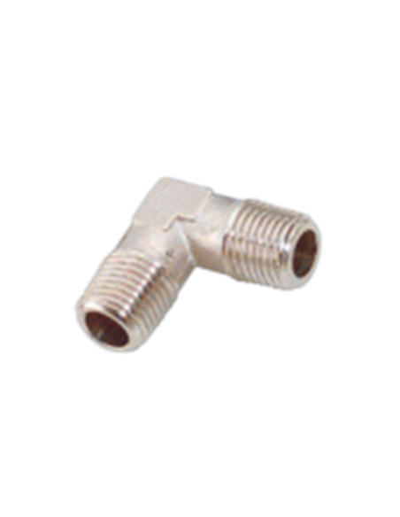 Racor latón MM cónico en L