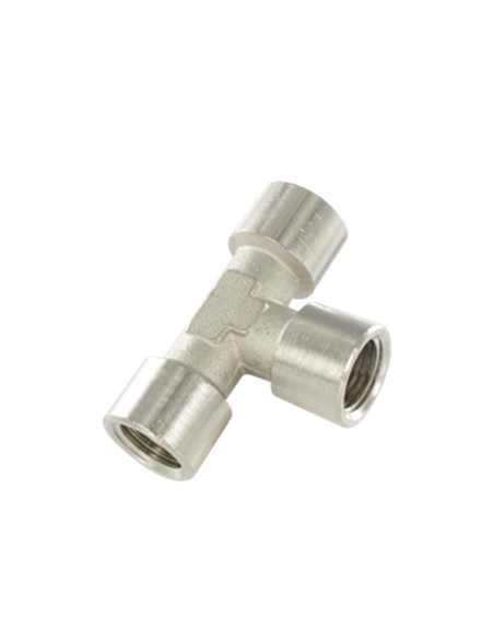 Racor de latón hembra hembra cilindrico en T igual