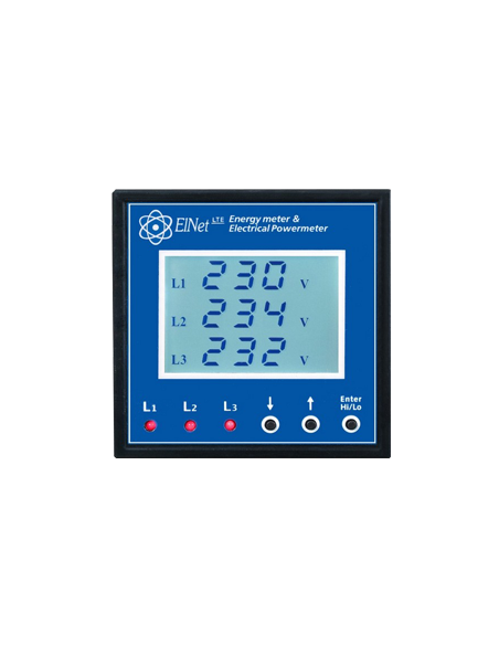 Elnet LTE Vatímetro V, I, P (Q, S), F, PF, THD MODBUS RS485 ref.: WAT_LTE