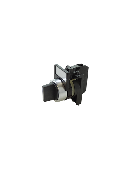 Pulsador rotativo comp. negro 2 pos. regreso al centro + 1 NA BPC_R2R_1NO