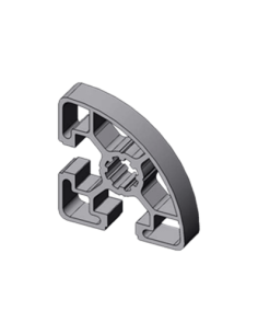 Perfil de aluminio de cuarto de vuelta 45x45R