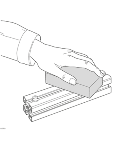 Bloque abrasivo para perfiles de aluminio