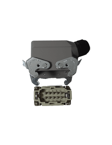 Conector multipin enchufe macho de codo con tapa 10 pines CMB_10_FM_LF_010