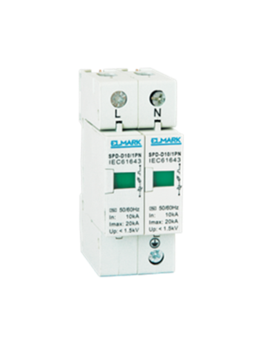Limitador de sobretensiones 1+N o 2 polos
